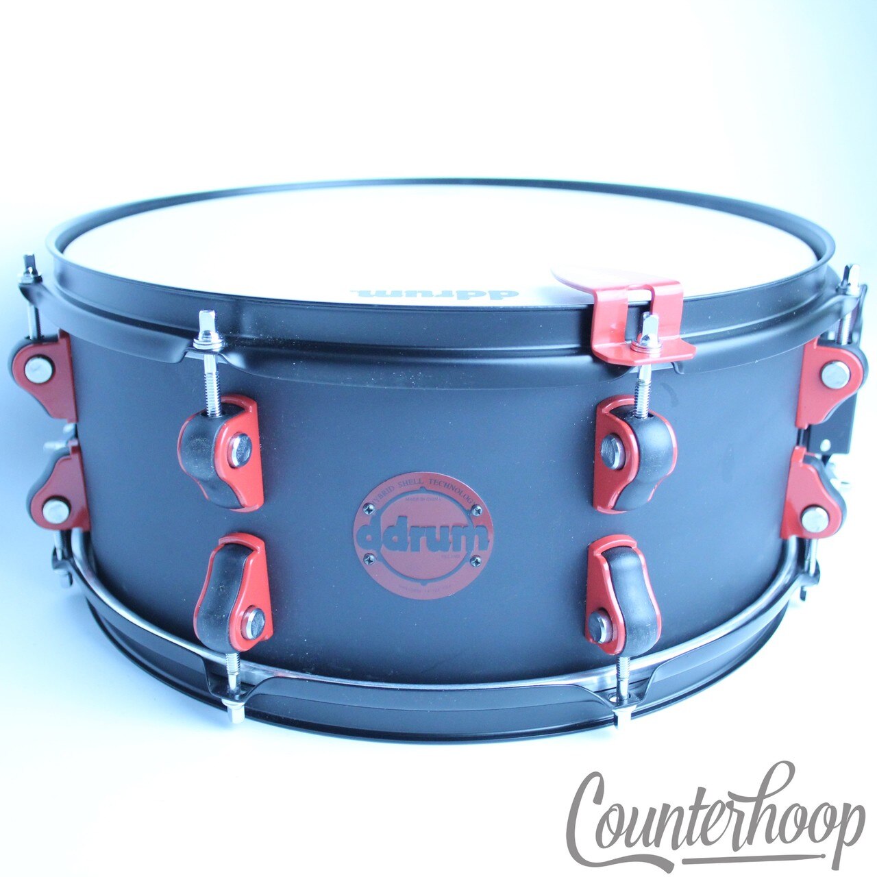 ddrum Exclusive Hybrid Snare Drum Built-In Trigger 14x6" Black Satin 100% Birch — main photograph