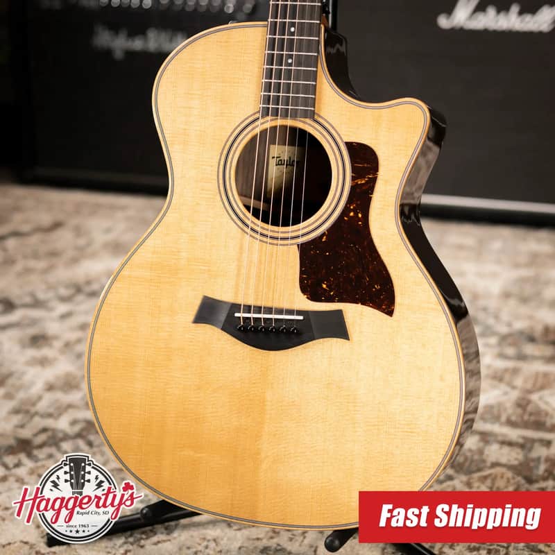 Taylor 414ce Studio Grand Auditorium Acoustic/Electric Guitar - Natural with Gig Bag - Factory Demo image 1