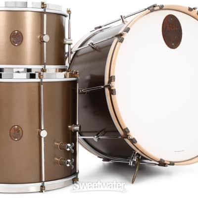 A&F Drum Company Maple Club 3-piece Shell Pack - Deco Gold with Nickel Hardware (AF322DGNd1) image 2