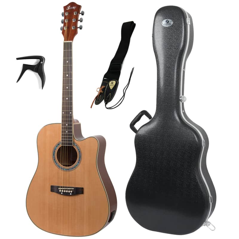 Fazley FE118CN Electro-Acoustic Steel-String Guitar + Case, strap and Capo image 1