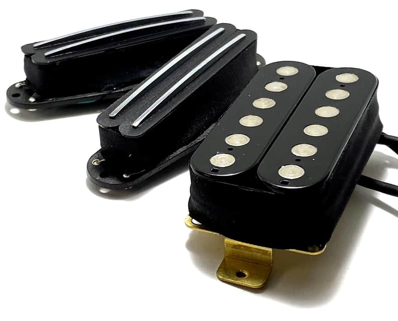 Phat Duo Hot HSS Pickup Set, Phat Screamer Bridge Humbucker + Duo Rail Strat Sized Humbucking Middle & Neck image 1