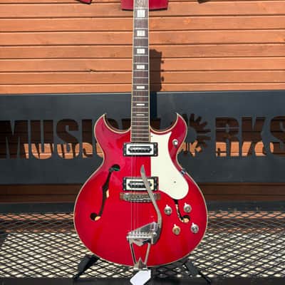 60's Silvertone Teisco Hollowbody Guitar - Red image 1