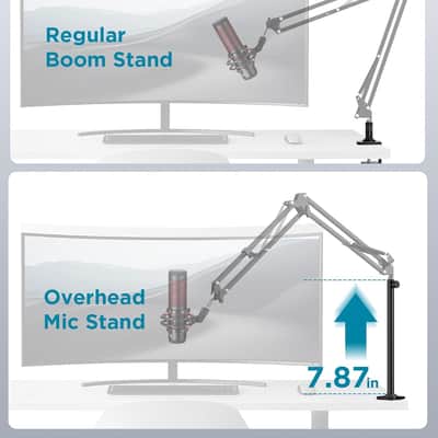 Microphone Boom Arm Extension Tube Aluminum Alloy Mic Stand Extension Riser Desk Mount Mic Arm Extension Rod For Microphone Suspension Boom Scissor Arm Stand Holder image 4