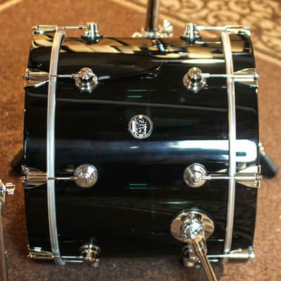 DW Performance Piano Black Lacquer Bop Drum Set - 14x18, 8x12, 14x14 image 2