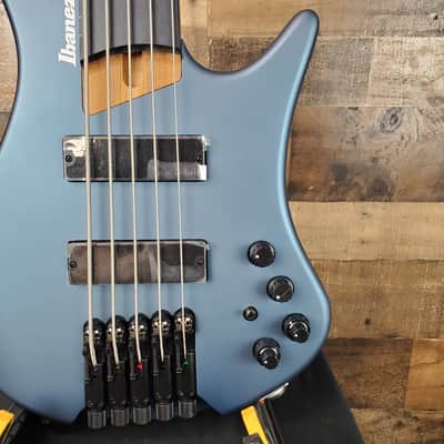Ibanez EHB1005F Fretless 5-string Bass Guitar, Artic Ocean Matte, Gig Bag, 775 image 4
