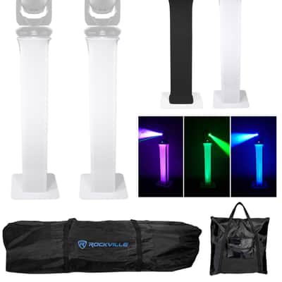 (2) Totem Stands+Black+White Scrims For (2) Chauvet Maverick Mk 1 Hybrid Lights image 1