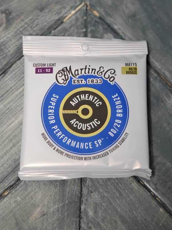 Mint Martin MA175 Authentic Acoustic Superior Performance 80/20 Bronze Guitar Strings - .011-.052 Custom Light image 1