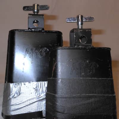 TWO Pearl "AFRO" Brand Cowbells Plus AA MEINL Chrome Cowbell Holder image 4
