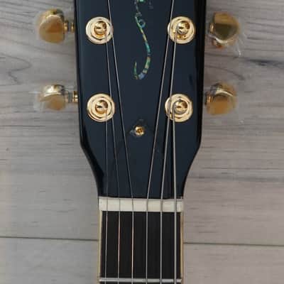 AIO SC77 Left Handed Electric Guitar - Solid Black *Cream Inlay w/SKB-56 Hard Case imagen 8