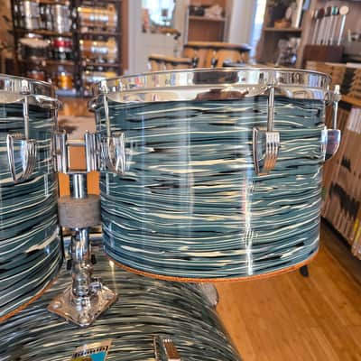 Drum Kits - 1970's Ludwig Classic Maple 14x24 8x12 9x13 14x16 (Concert Tom) Drum Kit (Bowling Ball Blue Oyster) image 3