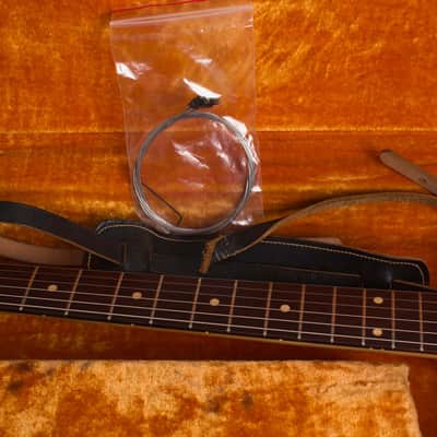 Fender  Jazzmaster Solid Body Electric Guitar (1960), ser. #54866, original brown tolex hard shell case. image 22