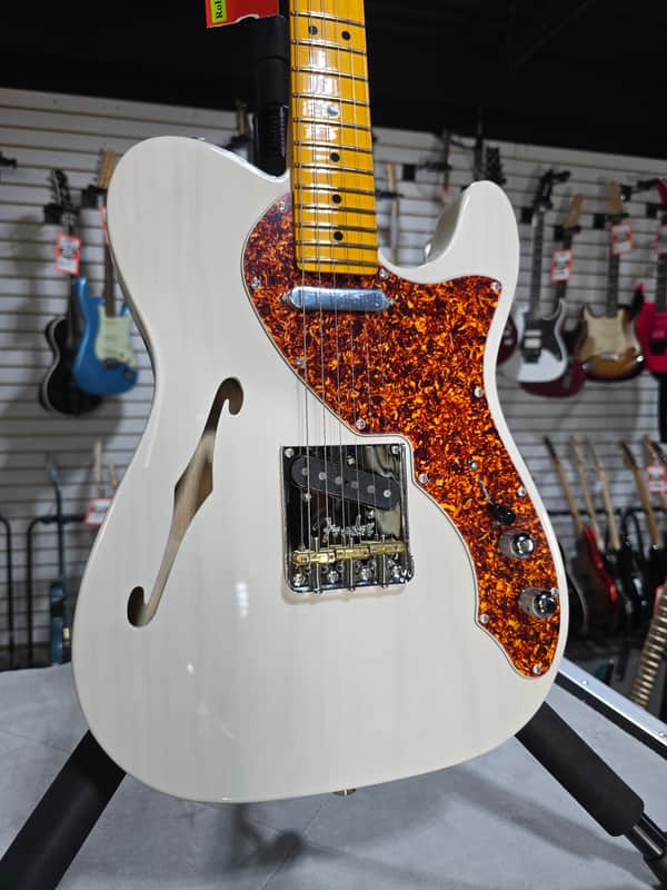 Fender American Professional II Telecaster Thinline Electric Guitar - Transparent White Blonde with Maple Fingerboard + OHSC & PLEK*D #605