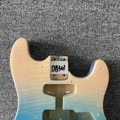 Blue Burst 4 String Mini Guitar Basswood Body with Tiger Maple Top image 6