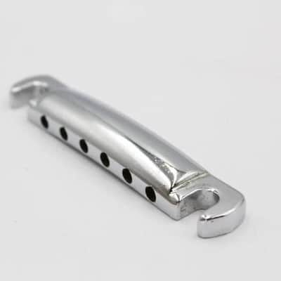 1980s Vintage Epiphone for Gibson Les Paul Stop Tailpiece Chrome image 3