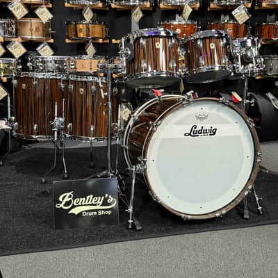 ~RARE!~ Ludwig Classic Maple 6-Piece 8/10/12/14/16/22 Drum Kit Set in Exotic Macassar Ebony Lacquer with SKB Soft Cases (Rm 4) image 1
