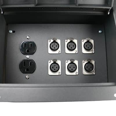 Elite Core  FBL6+AC Recessed Stage Audio Floor Box w/ 6 XLR Mic Connectors & AC Outlets image 1