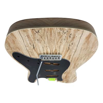 Carparelli  Custom Hybrid Spalted Veneer T/S-Style Guitar Body – 2pc Ash • Cream Binding • SSS Routing • 56mm Tremolo • Unfinished image 14