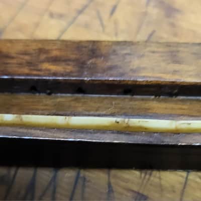 Vintage RARE 1966 Japan Checkmate Acoustic Guitar String Through Bridge Tailpiece Saddle with Original Installation Bolts Luthier Parts image 7