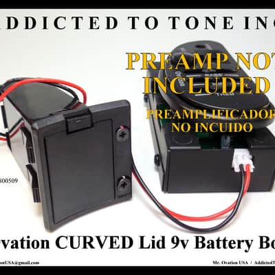 Ovation CURVED Lid ZG8800509 9v Battery Compartment / 2 prong quick connect plug for OP4CT image 6