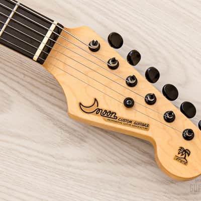 1992 PGM Moon ST-225B S-Style Superstrat Ash & Ebony w/ Lacquer Finish, Bartolini, Case & Tags image 4