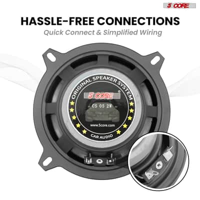 5Core Coaxial Car Door Speakers 5” Pair 350W 4Ohm 2 Way Component Subwoofer Audio w Super Tweeter image 8