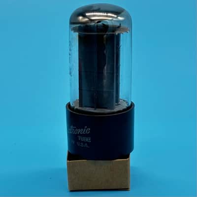 1965 General Electric 5Y3GT Vintage GE Gray Plate Halo Getter Tube! T344 image 3