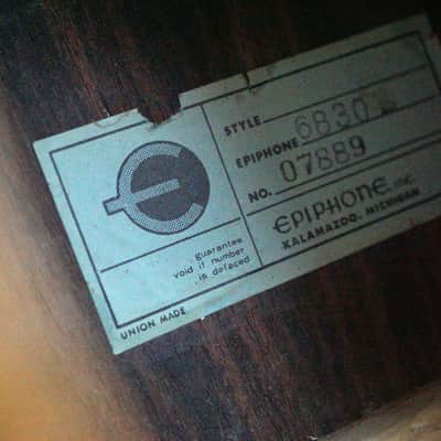 Epiphone 6830 - Kalamazoo 1971 - Vintage RARE label! image 2