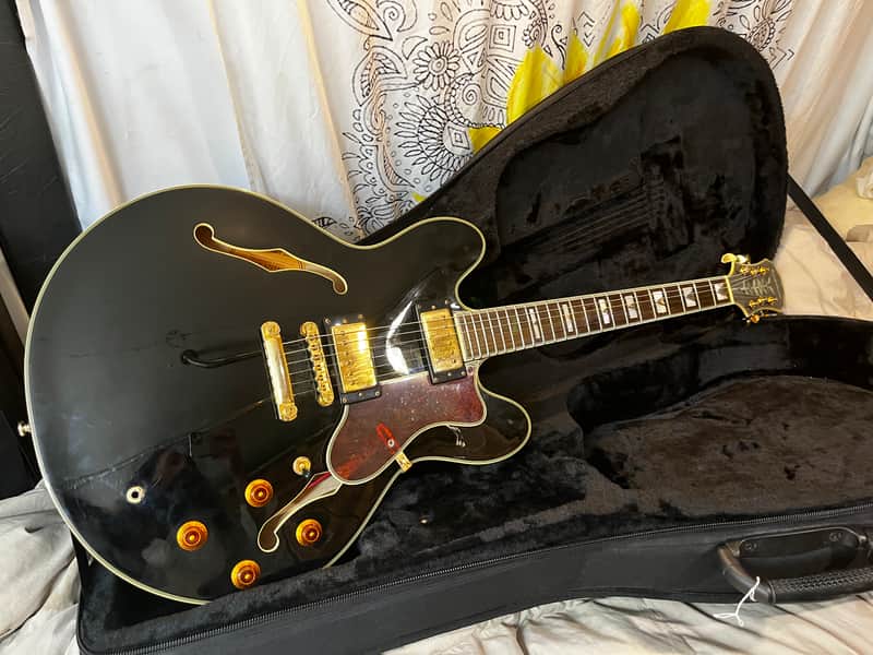 Epiphone Sheraton II Electric Guitar Black Ebony w Case image 1