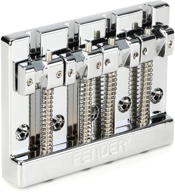 Fender HiMass 4-string Bass Bridge - Chrome with Zinc Saddles image 1