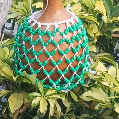 Sekere, beaded gourd rattle, shekere image 2