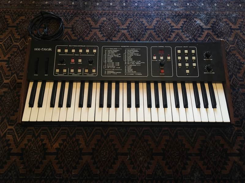 Sequential Six-Trak 49-Key 6-Voice Polyphonic Synthesizer 1984 - 1985 - Black with Wood Sides image 1