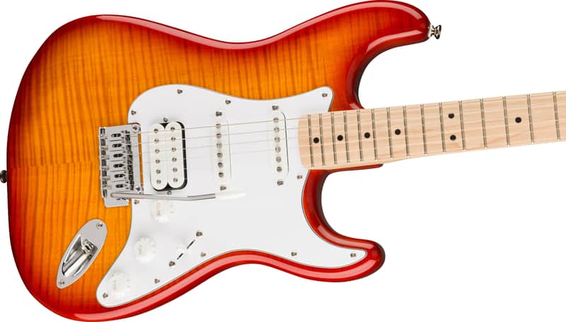 Squier  Affinity Series™ Stratocaster® FMT HSS, Maple Fingerboard, White Pickguard, Sienna Sunburst image 1