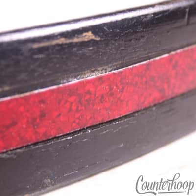 *Rogers 24"Red Glass Glitter Sparkle Inlay Bass Drum Wood Hoop/Rim 60s Holiday* image 5
