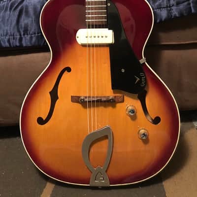1961 VINTAGE Guild T50 Slim Archtop Sunburst Franz P90 Hoboken w/ Hardshell Case image 2