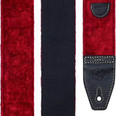 Guitar Strap 2 inch Velvet Guitar Straps with Full Grain Leather End, for Bass Electric and Acoustic Guitars, Free Strap Button, 2 Strap Locks and 4 Guitar Picks image 5