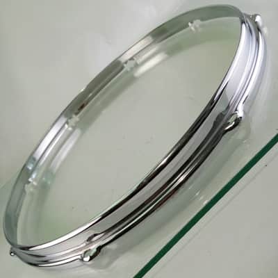 Slingerland 15" BRASS Stick-Saver Snare/Tom Drum Batter Rim/Hoop COB 8Lug Chrome image 2