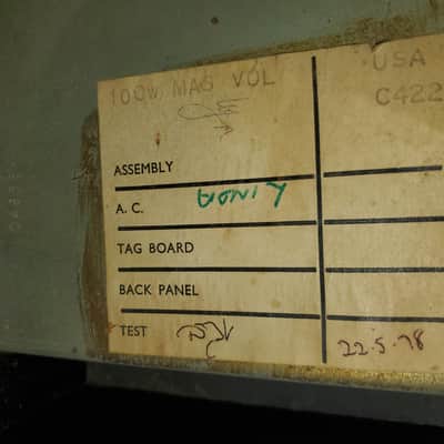 1978 Marshall MK 2 / Master Model 100 Watt (Amp #3) image 4
