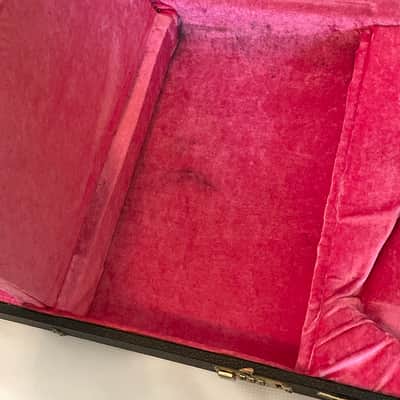 Vintage Ibanez RG Series UV1000 Black Tolex Hardshell Guitar Case Pink Interior image 18