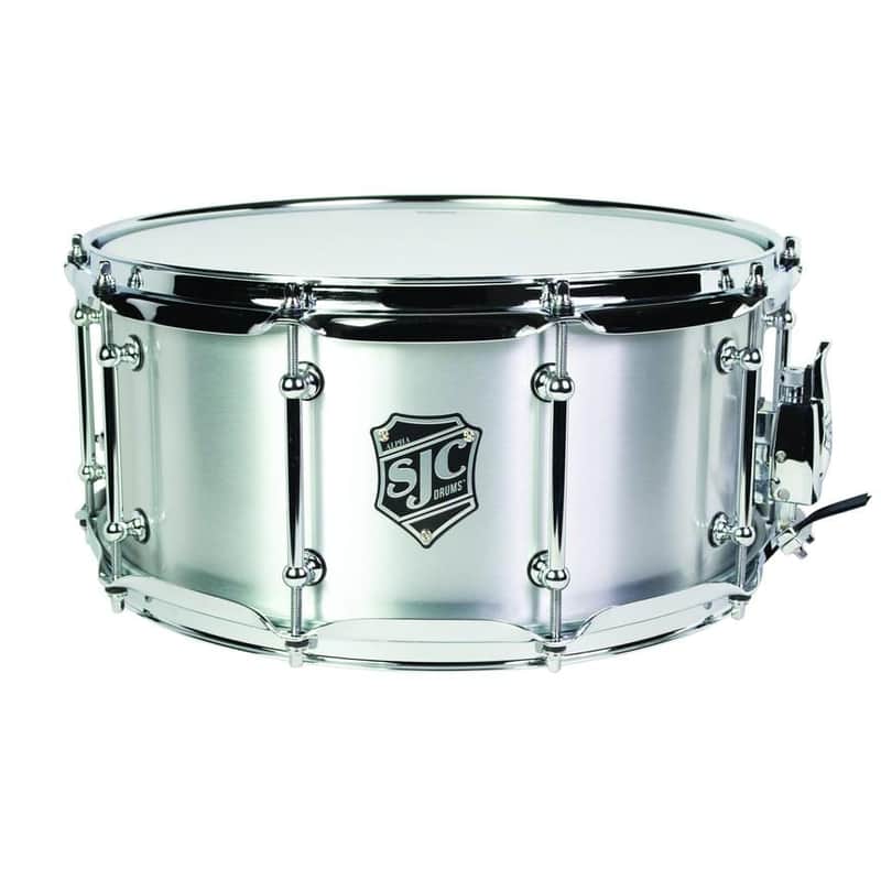 SJC Alpha Aluminum Snare, 6.5″ x 14″ 1.2mm Brushed Aluminum shell image 1
