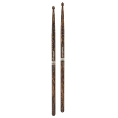 Promark Rebound 5AB FireGrain Hickory Acorn Wood Tip Drumsticks image 2