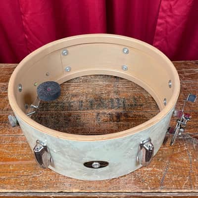 1960s Slingerland 5.5x14 Deluxe Student Model No. 161 Snare Drum White Marine Pearl image 8