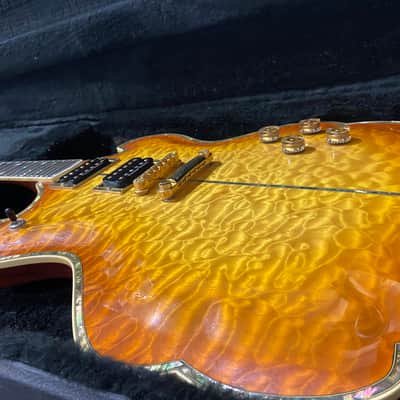 Minarik Manta Super Custom - Amber Sunburst  70-80s - Quilted Maple - Sunburst/ Amber (with original G&C Case) image 4