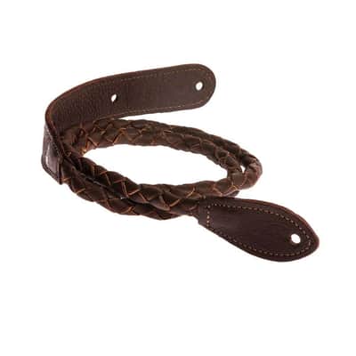 Henry Heller Capri Garment Leather Bolo Braided Mandolin Strap, Brown image 1