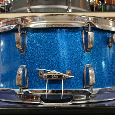1969 Ludwig 6.5x14 School Festival Model Snare Drum in Sparkling Blue Pearl image 2
