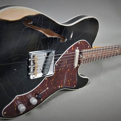 Manuel Ali Guitars Custom Thinline Relic 2020 relic black image 15