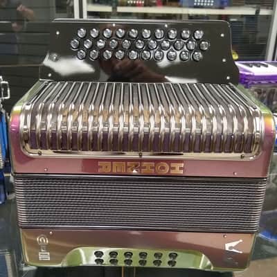 Hohner C-2 Button Accordion Purple Rainbow FBbEb image 1
