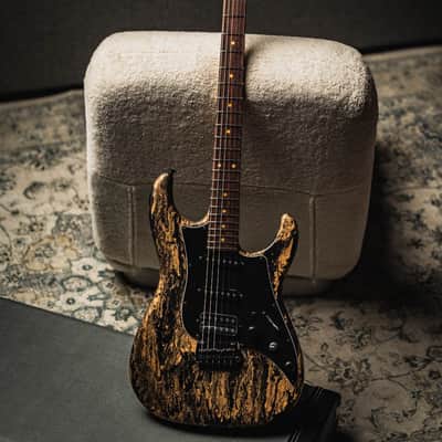 James Tyler USA Studio Elite HD-Black Gold Shmear Semi-Gloss SSH w/Rosewood FB, Faux Matching Headstock, Black HW, Midboost & Bypass Button image 2