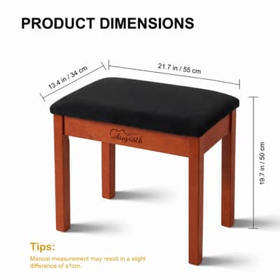 Augioth Solid Wood Piano Bench with Storage | Professional Keyboard Stool with Suede Cushion,An piano stool designed for extended practice sessions(Brown) image 6