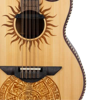 H. Jimenez Colección de Galaxia Mexica Calendar Bajo Quinto with Laser Calendar Design Acoustic +Hardshell Case | Authorized Dealer image 4