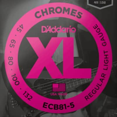 D'Addario ECB81-5 5-String Bass Guitar Strings, Light, 45-132, Long Scale image 1